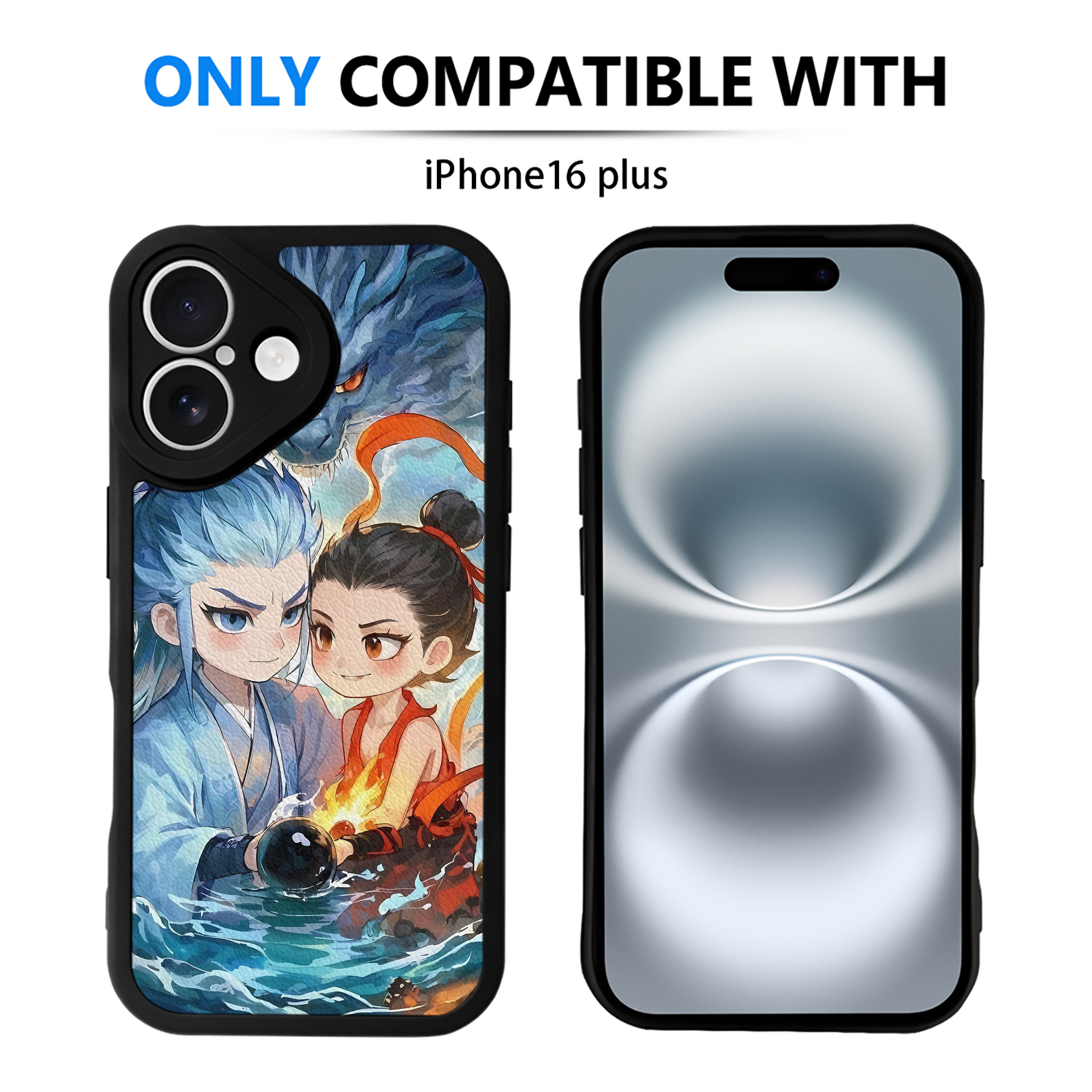 （画像用） Ne Zha 2 ナタ 魔童の大暴れ 【iPhone 16シリーズ対応】シリコンスマホケース（レザー調） 材質：シリコン